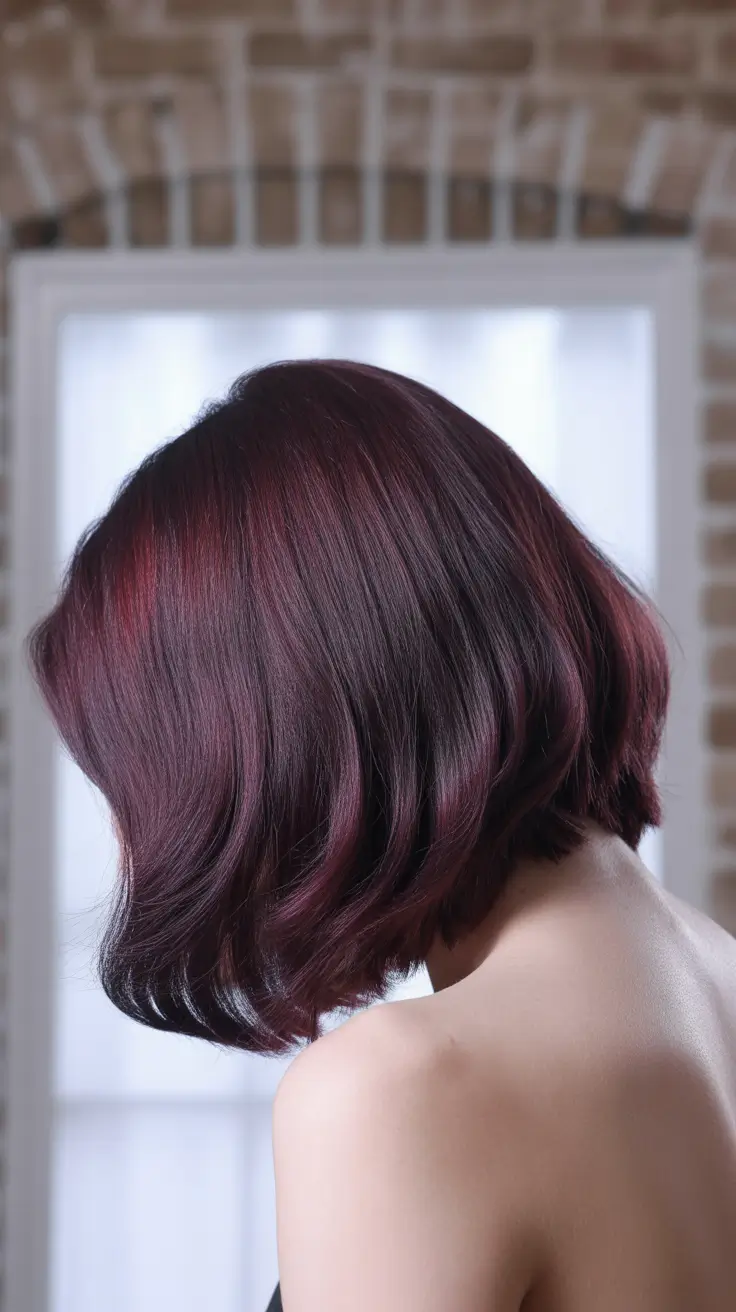 dark winter hair colors 2026 burgundy bob