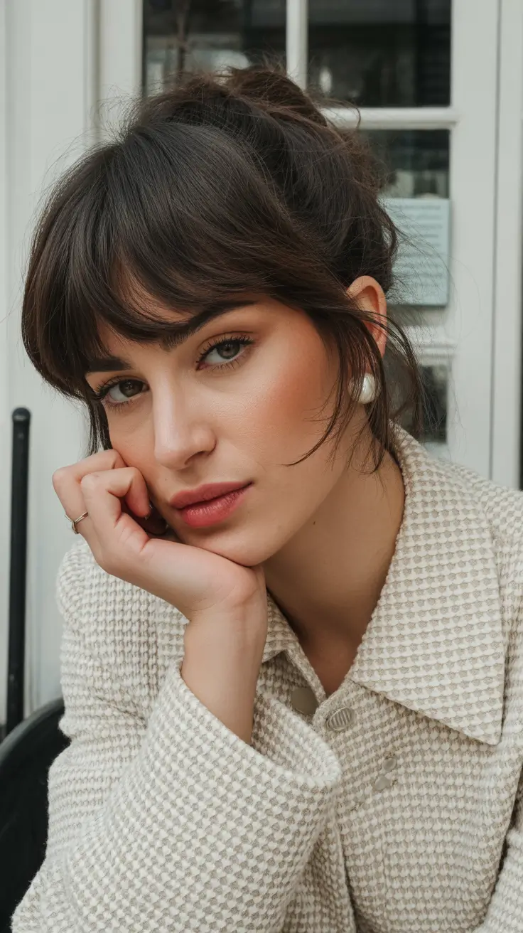 dark winter hair color chocolate brunette updo
