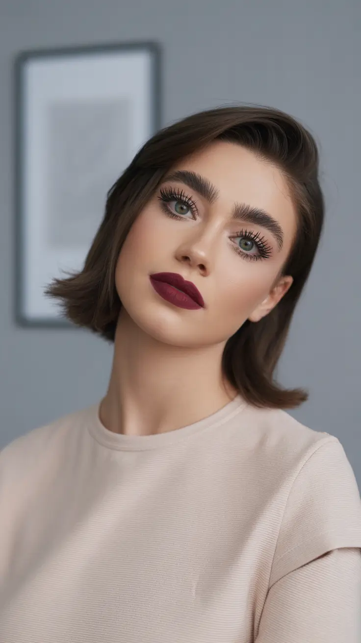dark winter hair color brunette ash bob