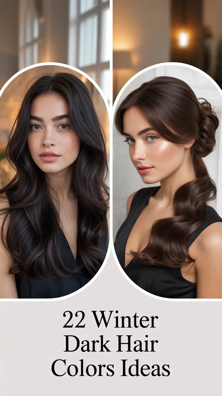 Winter 2025–2026: Dark Hair Colors Ideas for Brunettes, Balayage & More