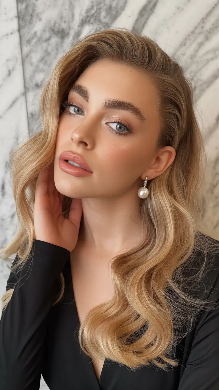 winter hairstyles for black women color Pearl Blonde Hollywood Waves