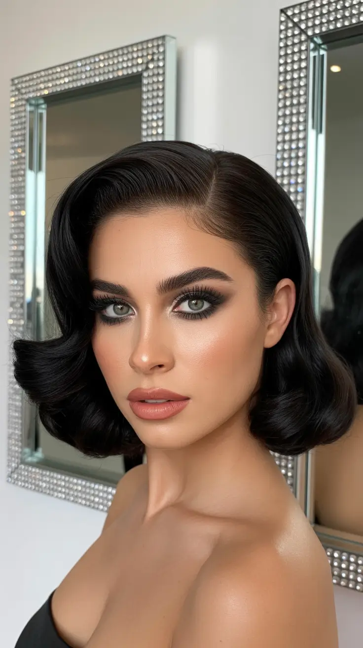 winter hairstyles for black women 2026 Retro Glam Waves