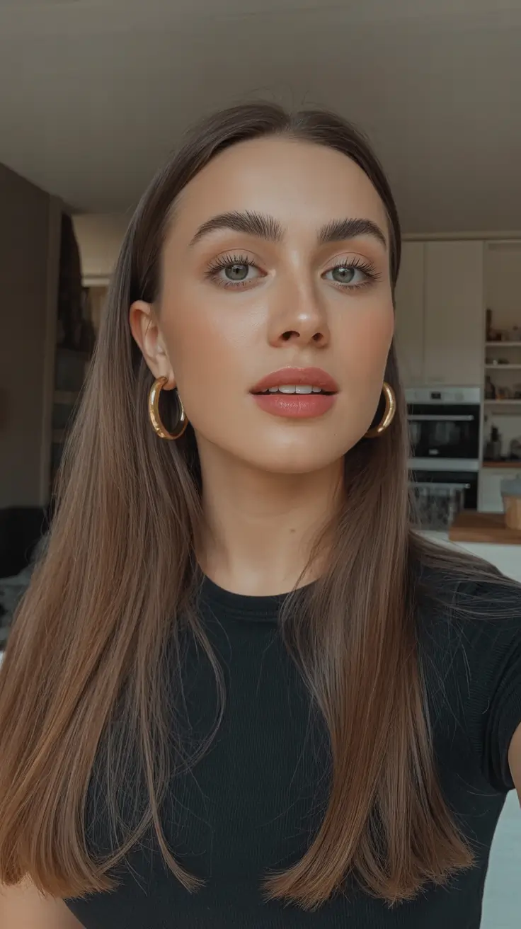 winter hairstyles for chubby rounded face black women Minimalist Straight Classic