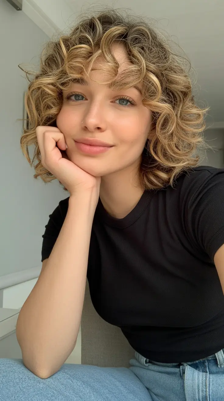 winter haircuts and colors Honey Blonde Coils