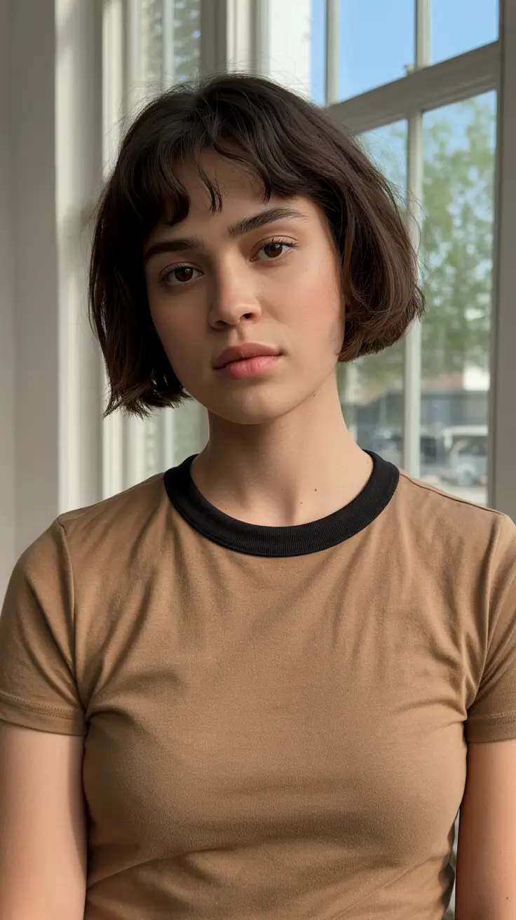 winter haircuts and colors Soft French Bob with Bangs