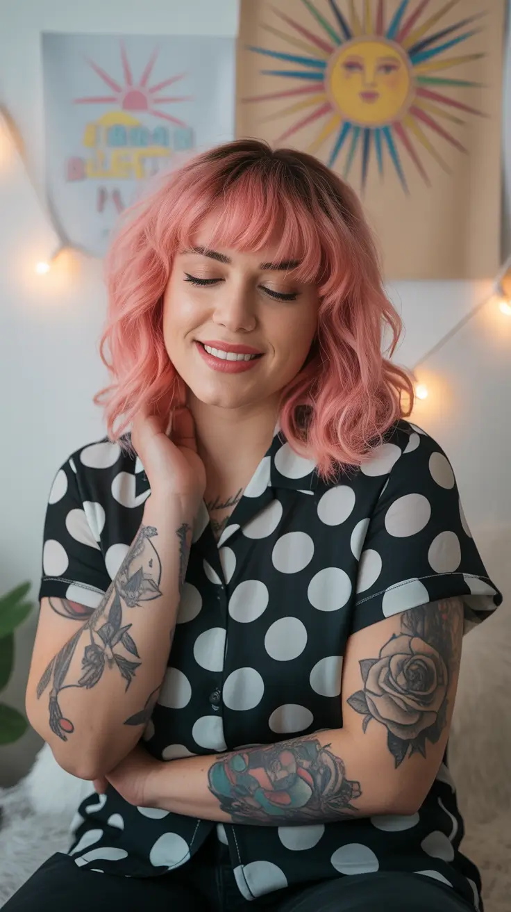 winter haircuts and colors Rosy Candy Waves
