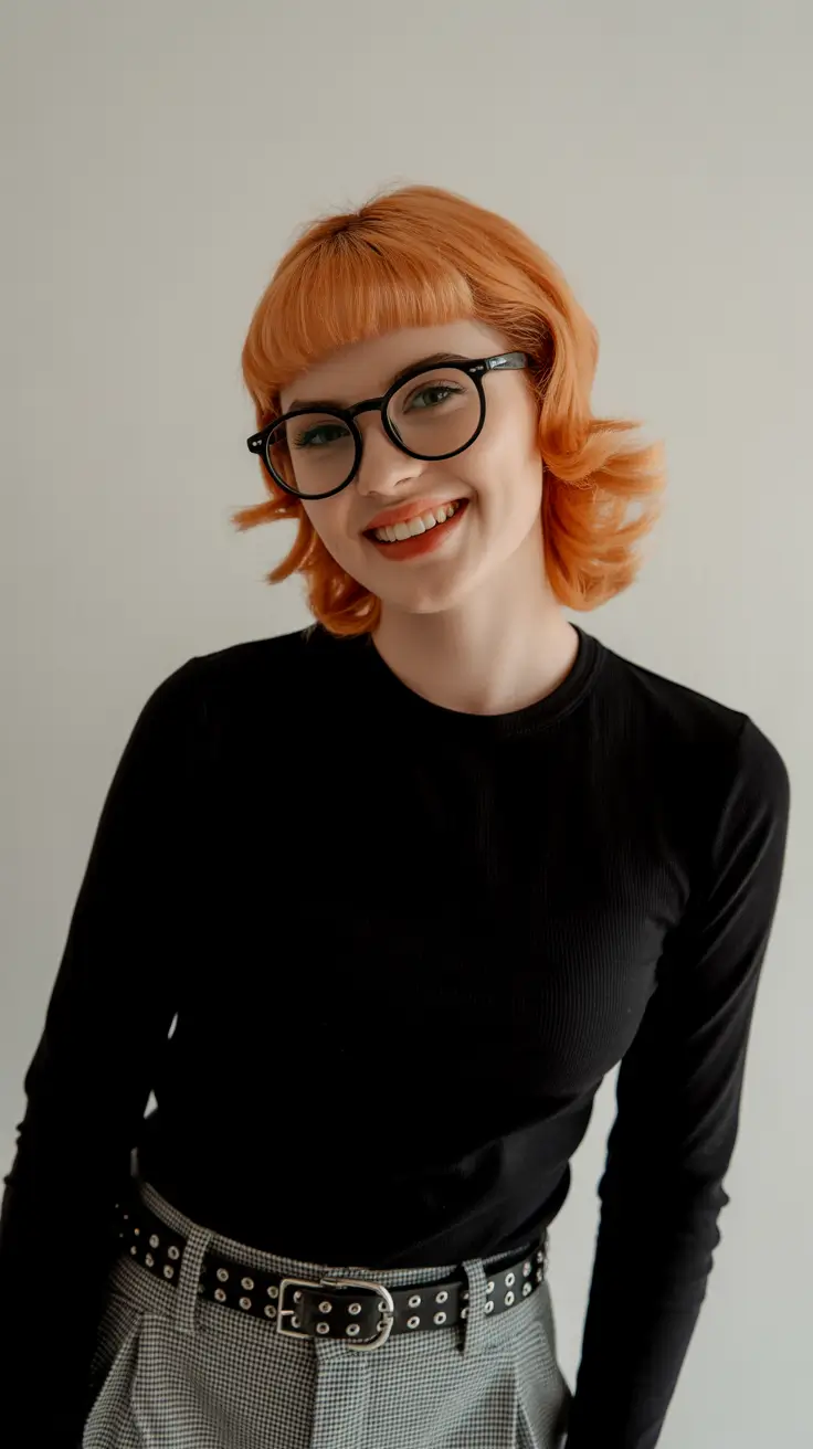 winter hair color short bob haircuts Tangerine Swing Cut