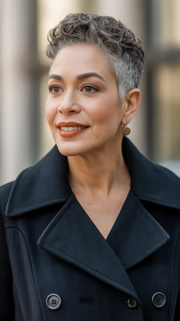 short haircuts for older women over 40 Modern Textured Pixie