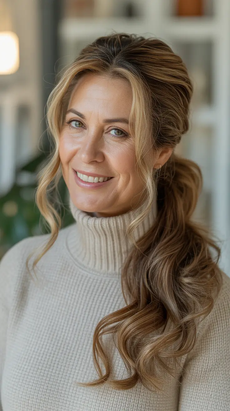 best haircuts for over 40 women Romantic Low Ponytail