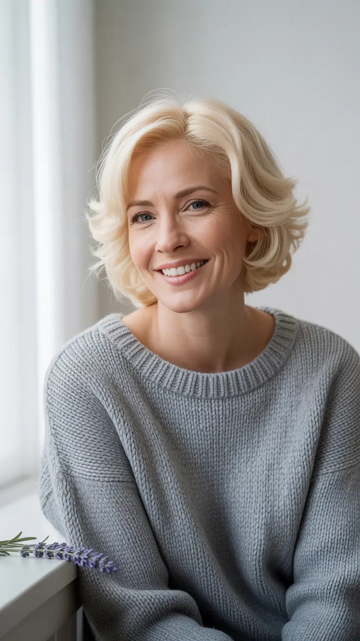 short haircuts for women over 40 2026 Short Layered Blonde Bob