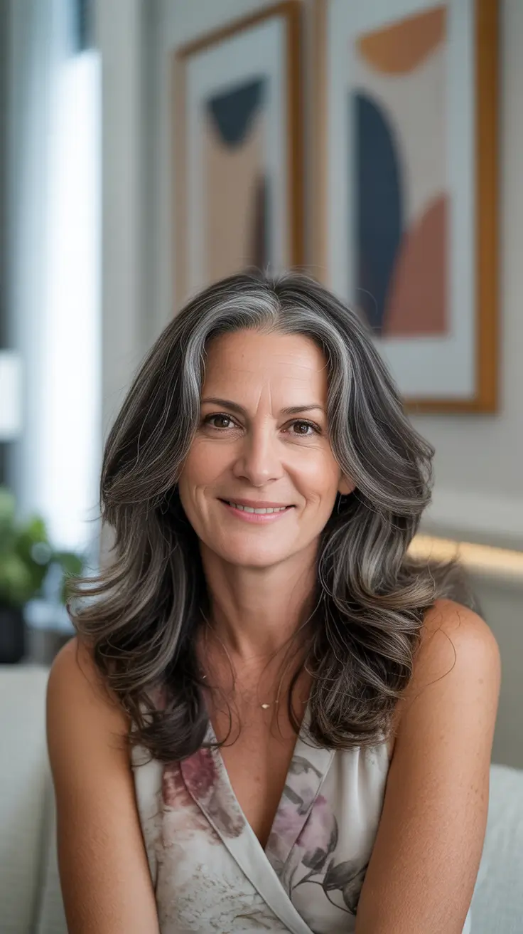 haircuts women over 40 long hair Natural Long Shag