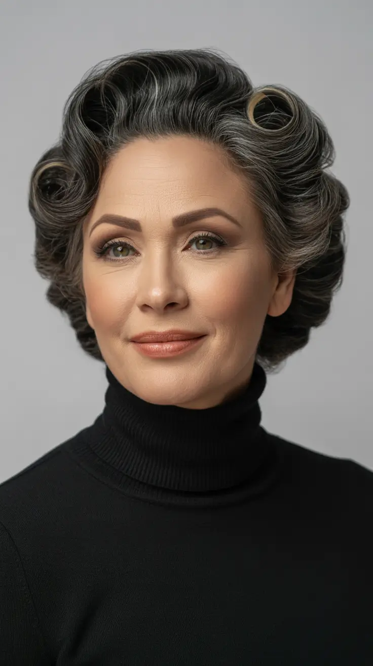 classic short haircuts for women over 40 Sculpted Curls