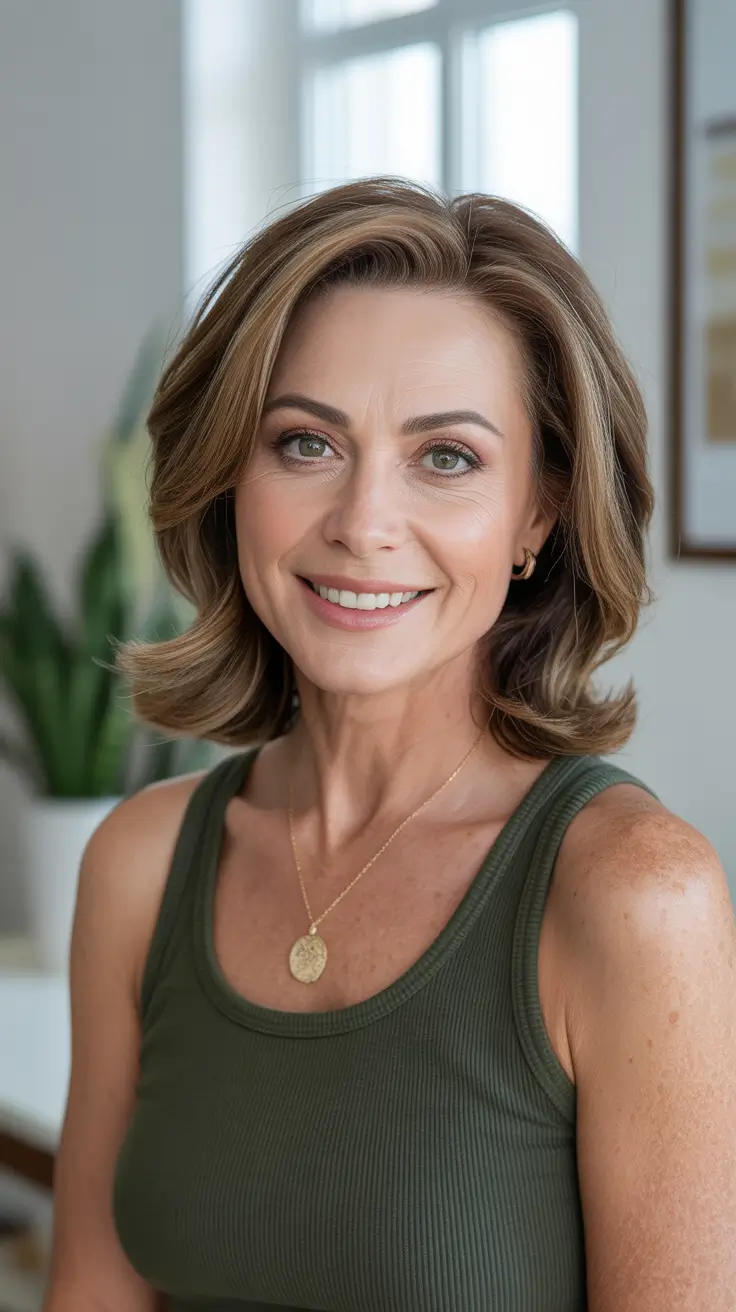 haircuts-women-over-50-medium-Soft-Layers-with-Golden-Dimension