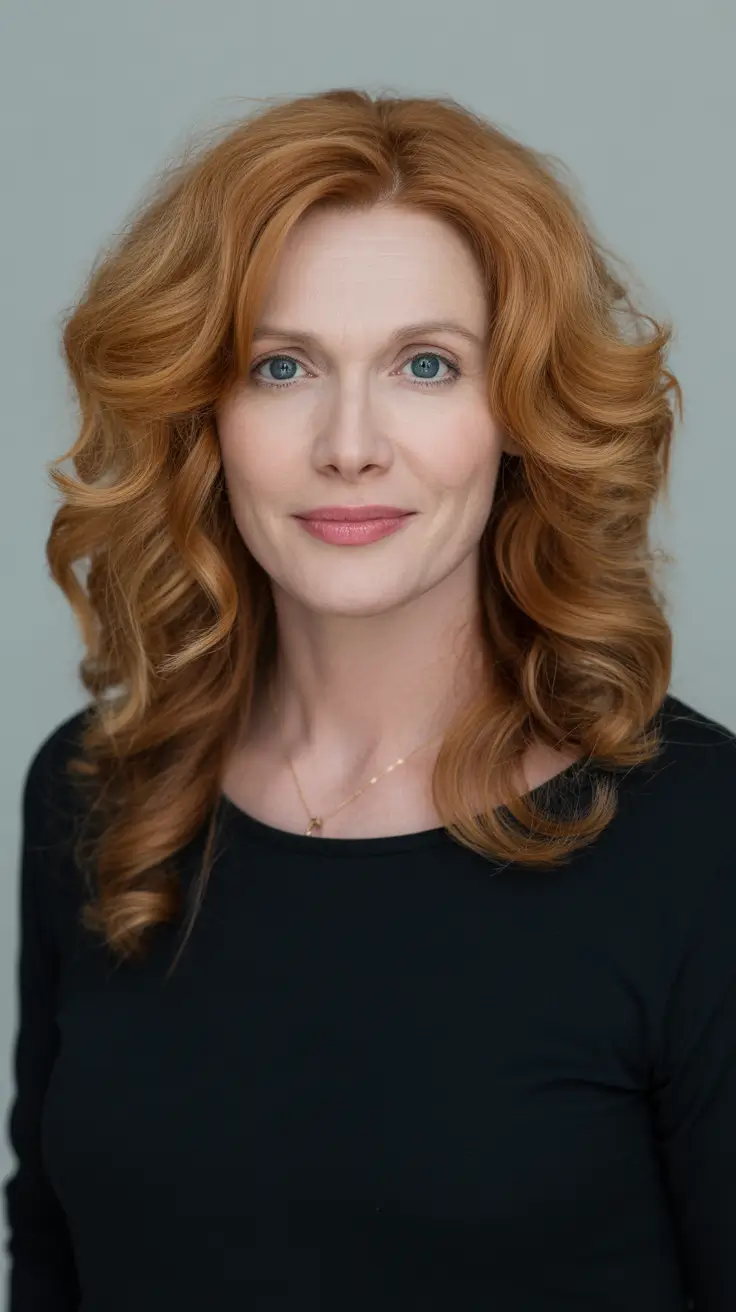 haircuts-women-over-50-long-hair-Voluminous-Red-Glamour