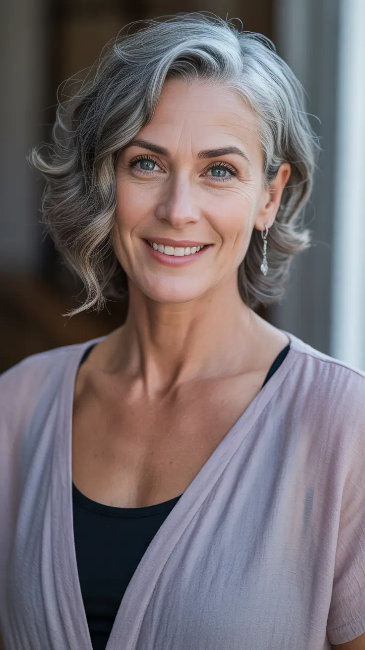 short-curly-haircuts-women-over-50-Silver-Curls-and-Soft-Movement