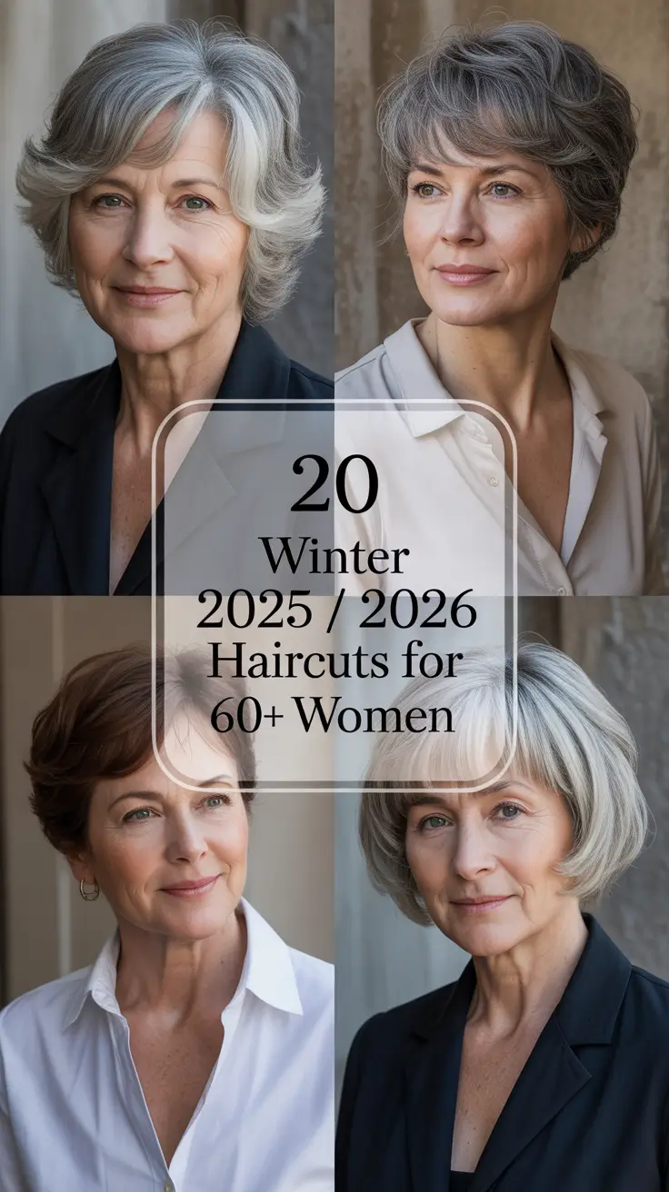 Winter 2025 / 2026 Haircuts for 60+ Women: The Best Modern Cuts, From Chic Bobs to Layered Shags