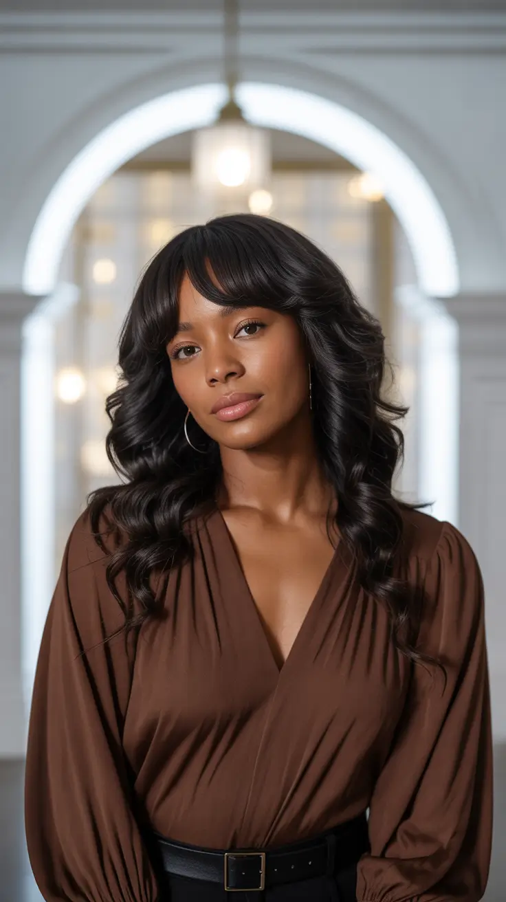winter hairstyles for black women african americans Classic Volume with Side Bangs