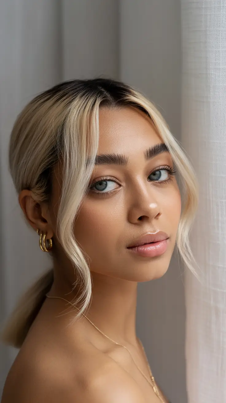 winter hairstyles for black women wigs Soft Low Ponytail with Face-Framing Strands