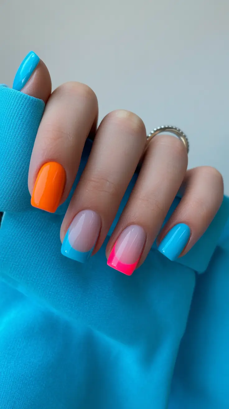 winter gel nails 2025–2026 Electric Frost Pop