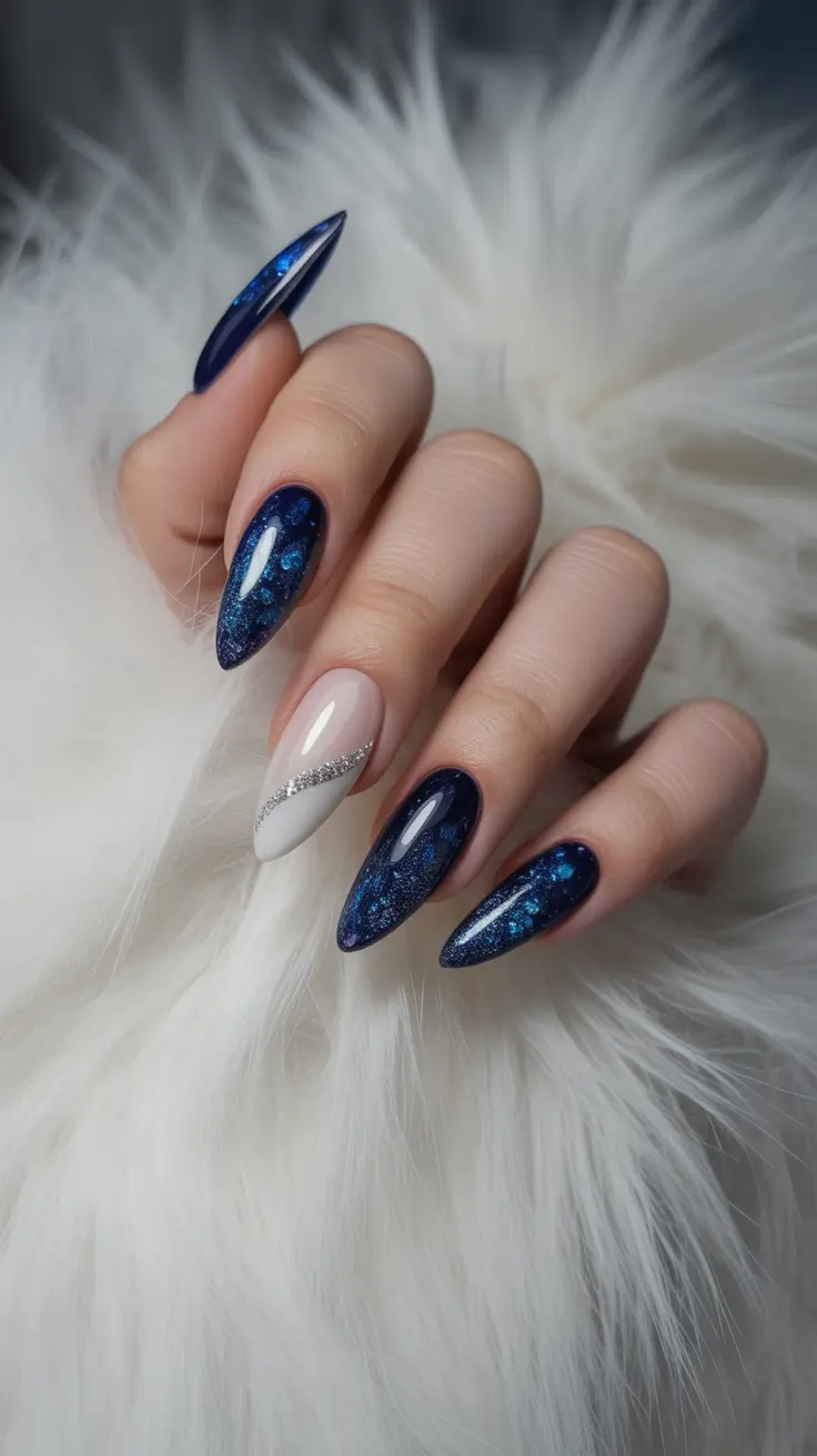 winter gel nails 2025–2026 Midnight Frost