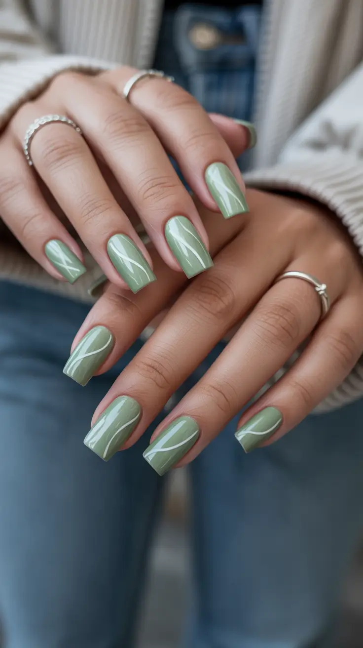 winter gel nails 2025–2026 Mint Cloud Serenity