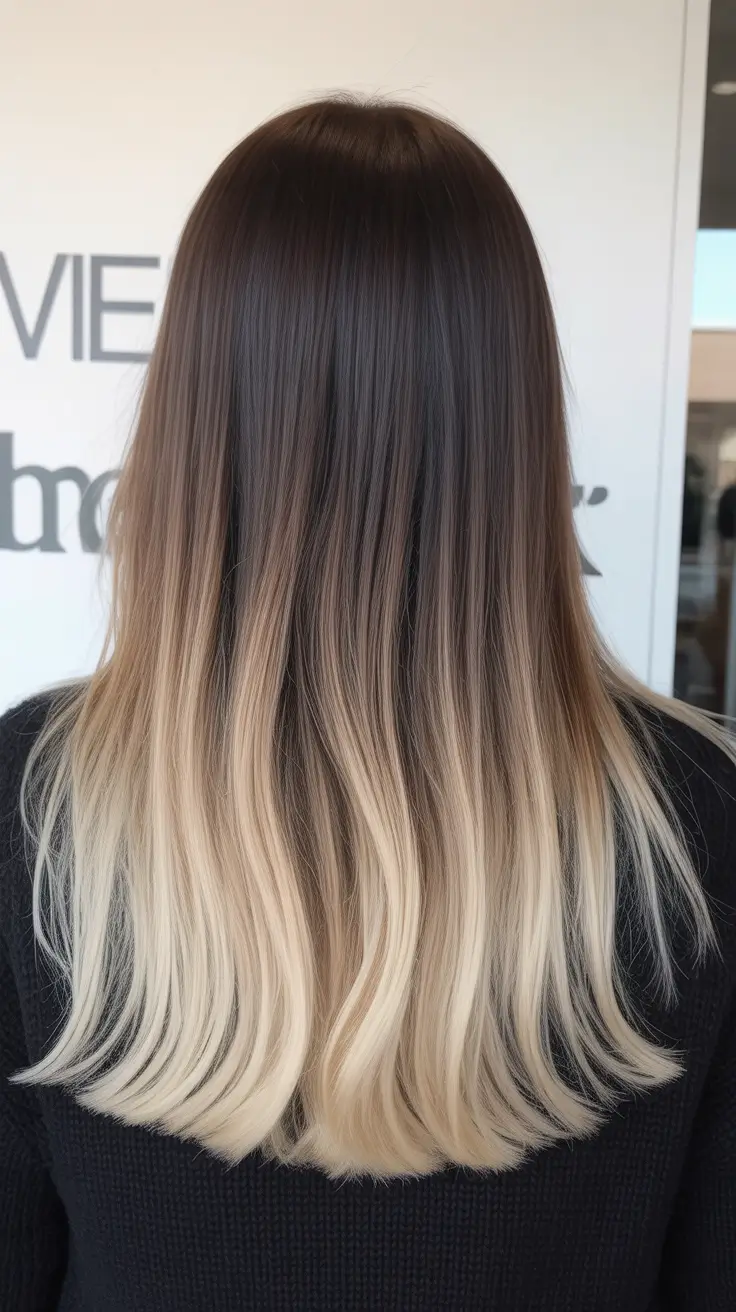 Balayage Hair Color Ideas 2026 Dark Roots and Platinum Ends