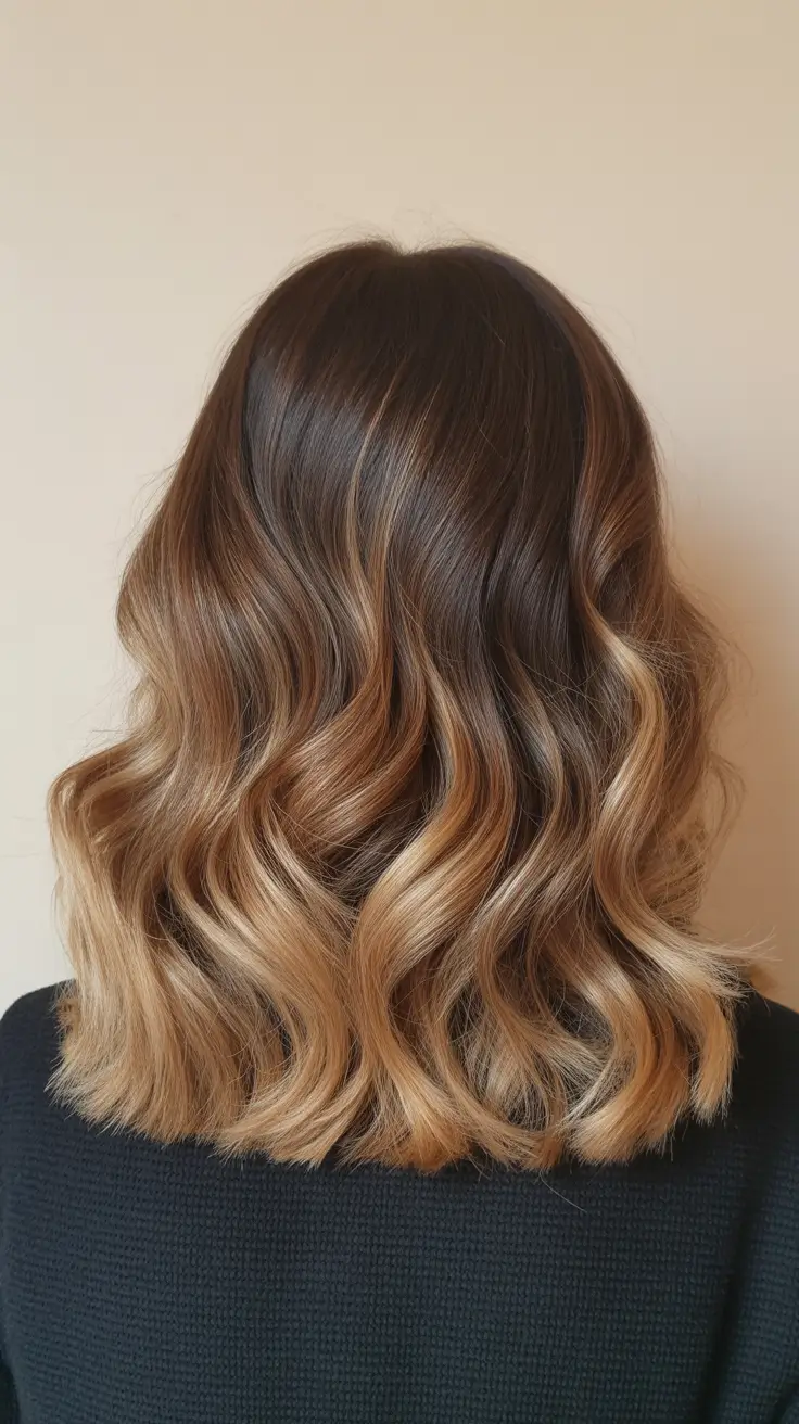 Balayage Hair Color Ideas 2026 Golden Brown Soft Ombre Waves