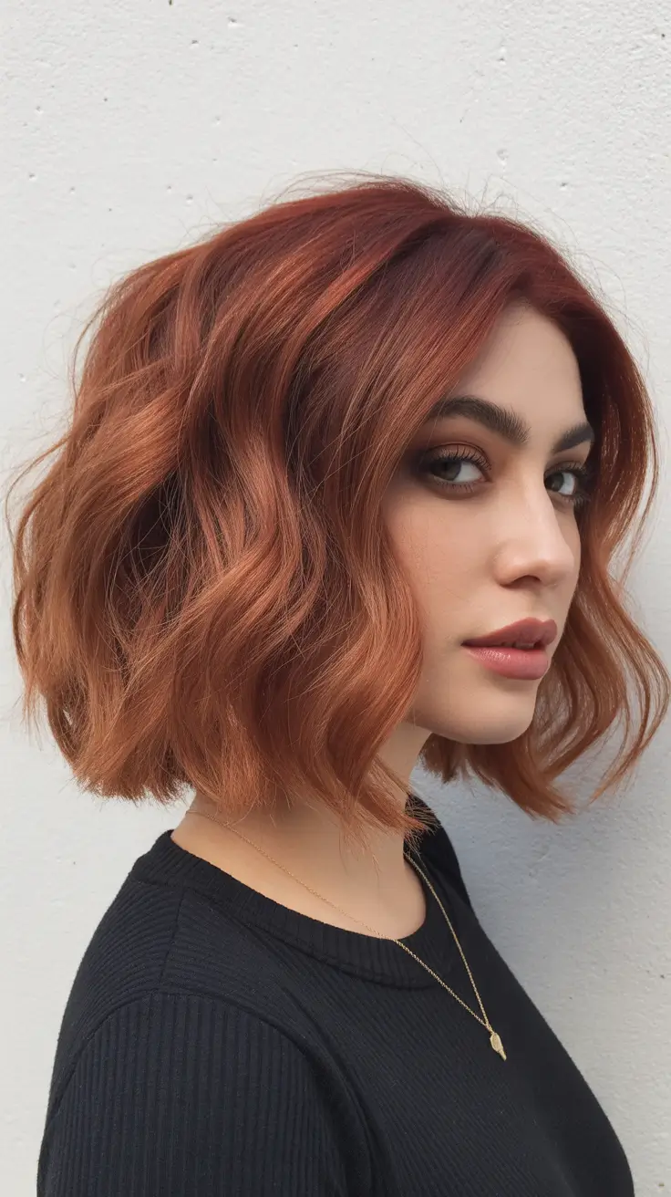 Balayage Hair Color Ideas 2026 Red Balayage with Tousled Texture