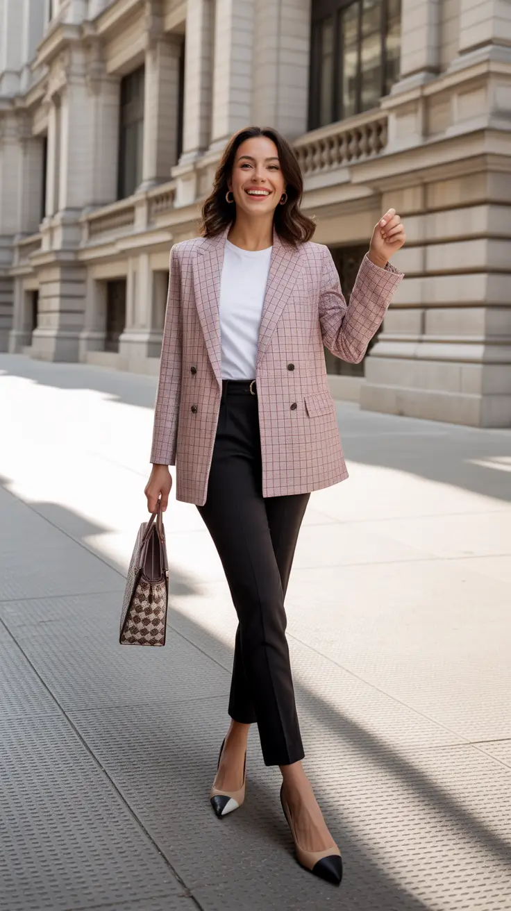 business casual outfits women Checkered Confidence