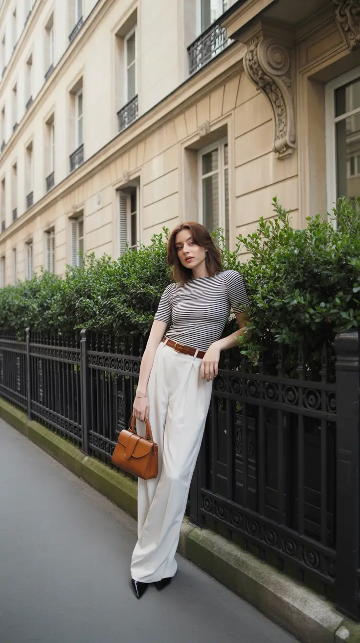 casual outfits 2026 Parisian Stripes
