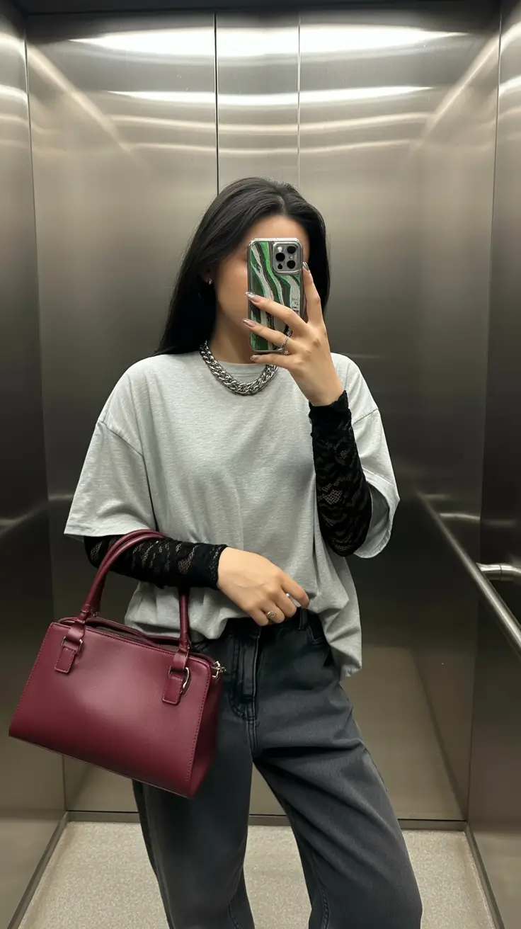 casual outfits 2026 Edgy Layers