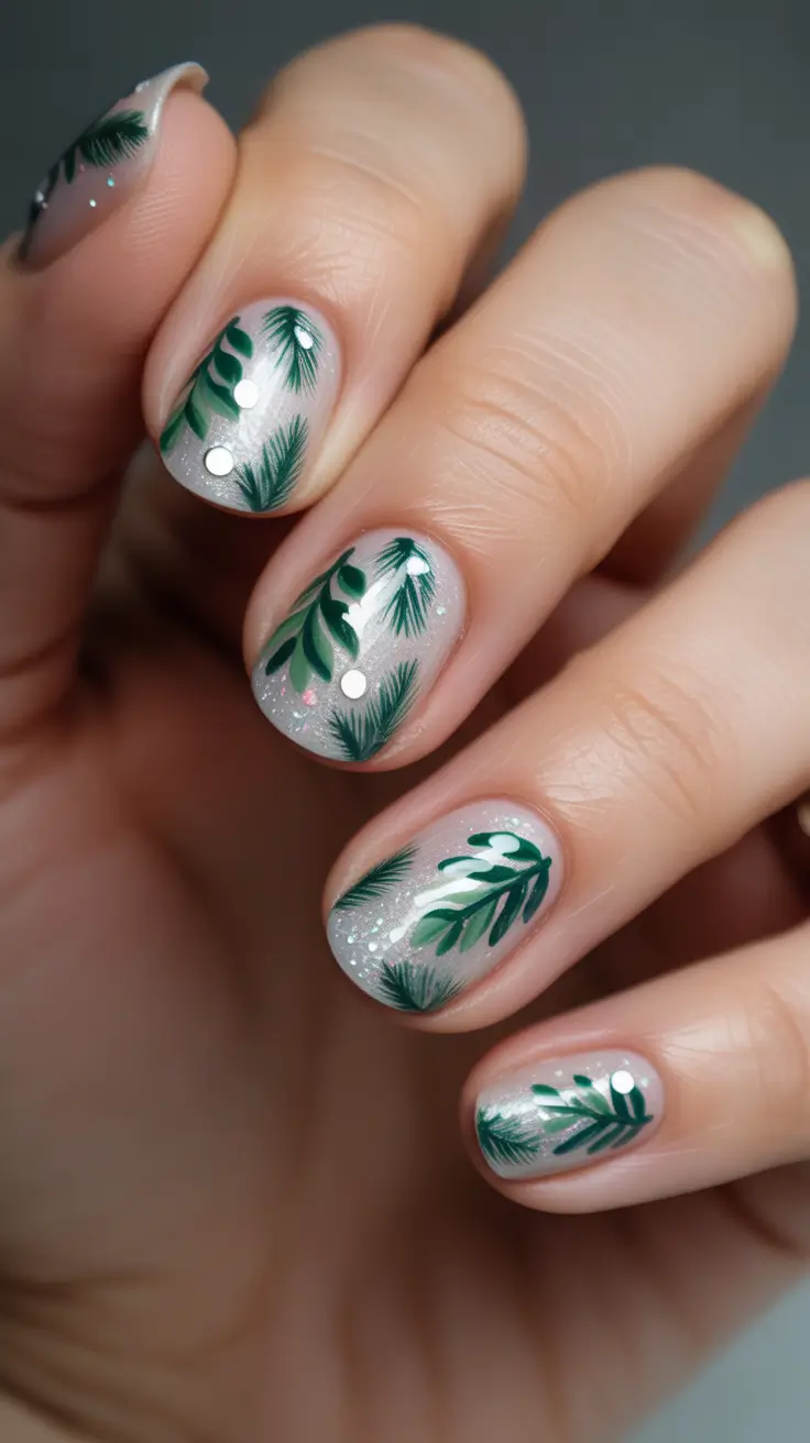 christmas nail designs 2025 Evergreen Whispers on Short Nails