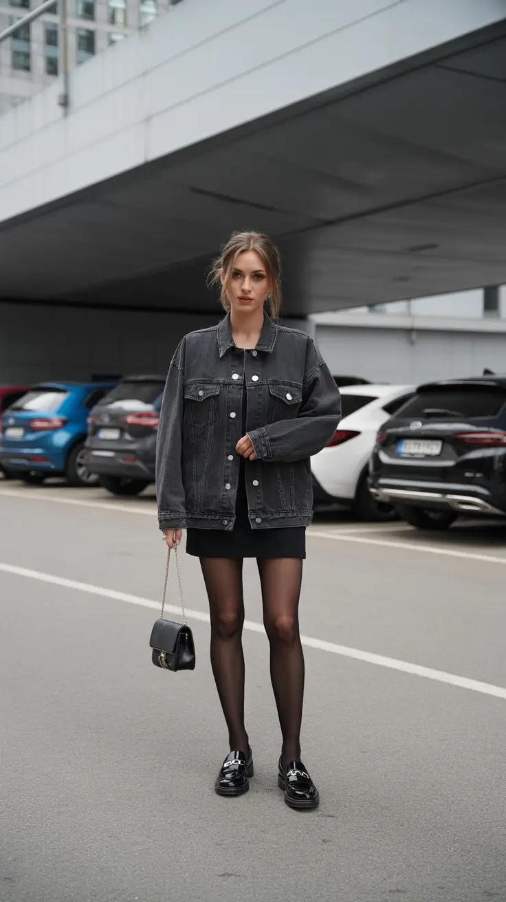 new york outfits winter street style Nighttime Denim Mood