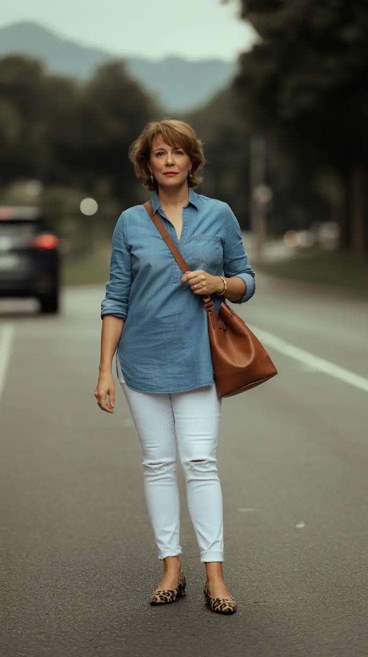 Best outfits for women over 50 in 2026 - Denim on White for Easy Summer Minimalism