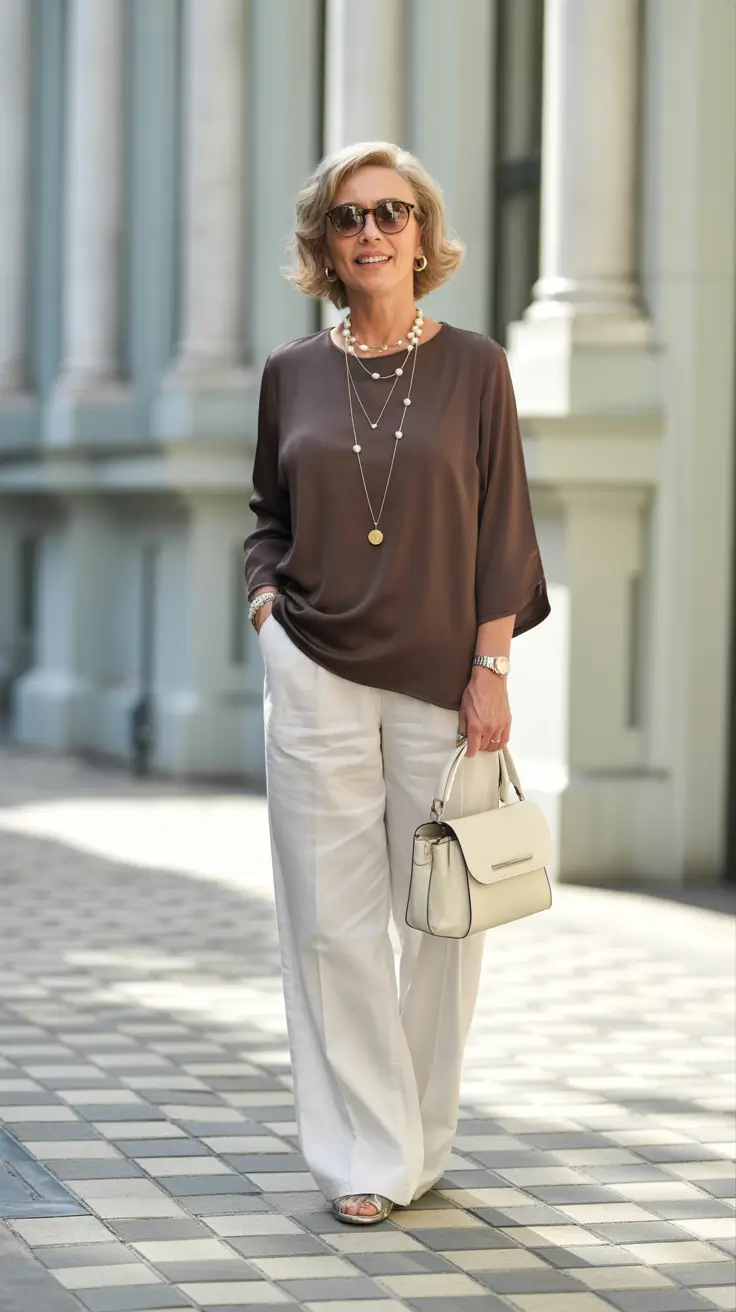 Best outfits for women over 50 in 2026 - Silky Minimalism for Polished Days