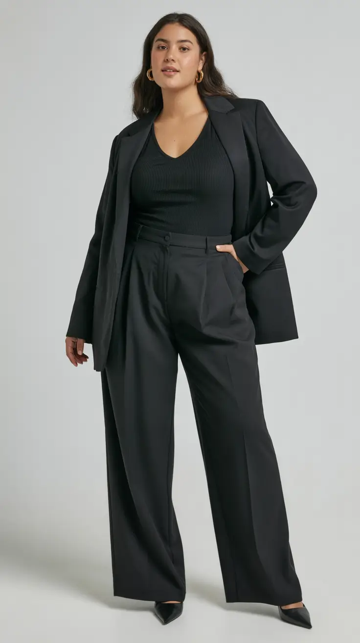 plus size outfits 2026 Chic Power Moves in Black