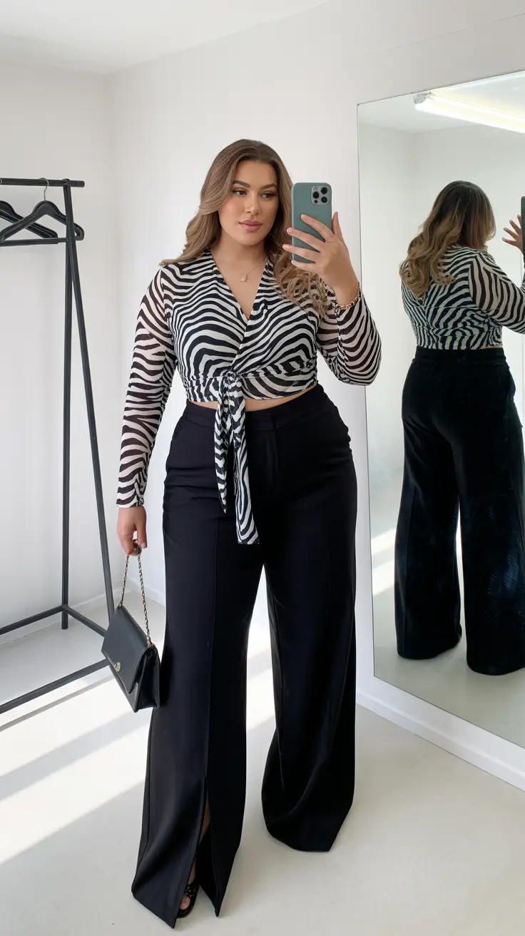 plus size outfits 2026 Wild Minimalism in Monochrome