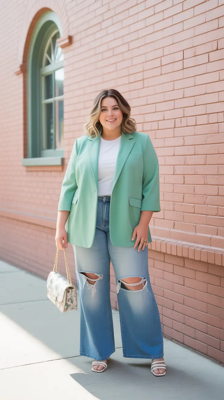 plus size outfits 2026 Minty Fresh Casual Chic