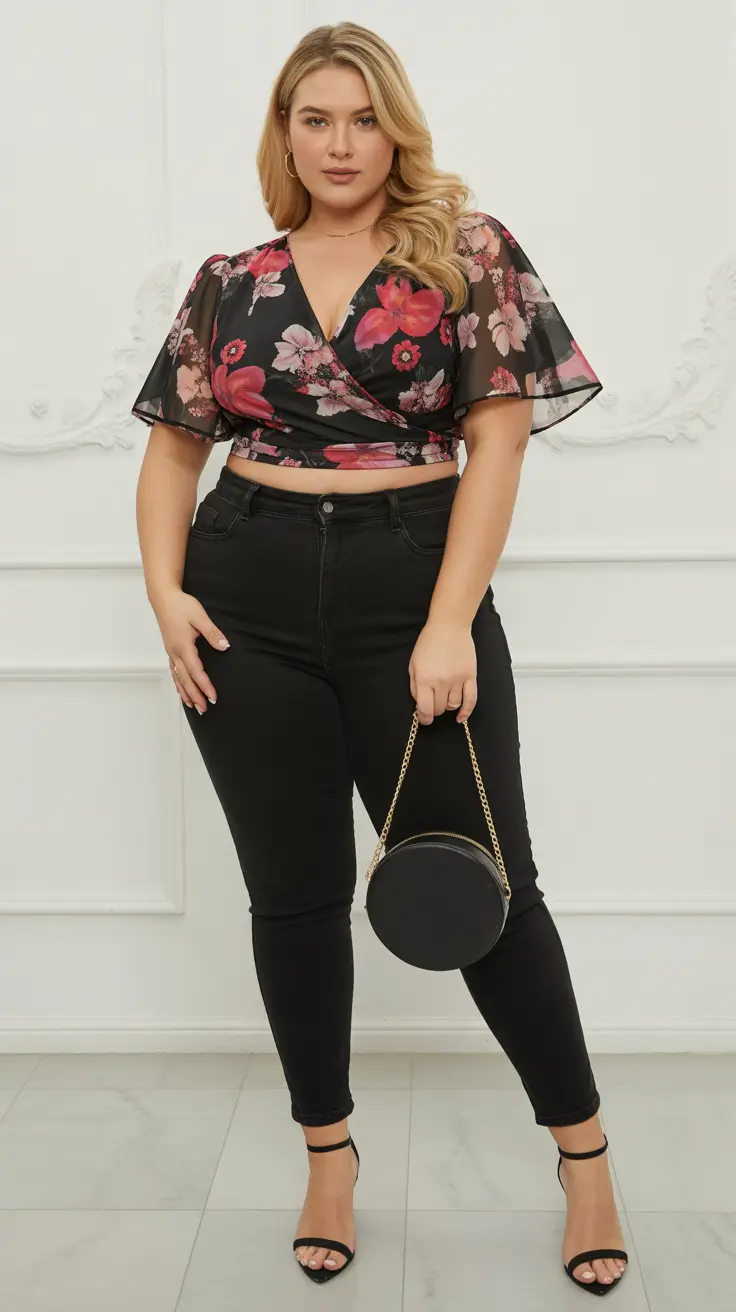 plus size outfits 2026 Floral Femme Fatale