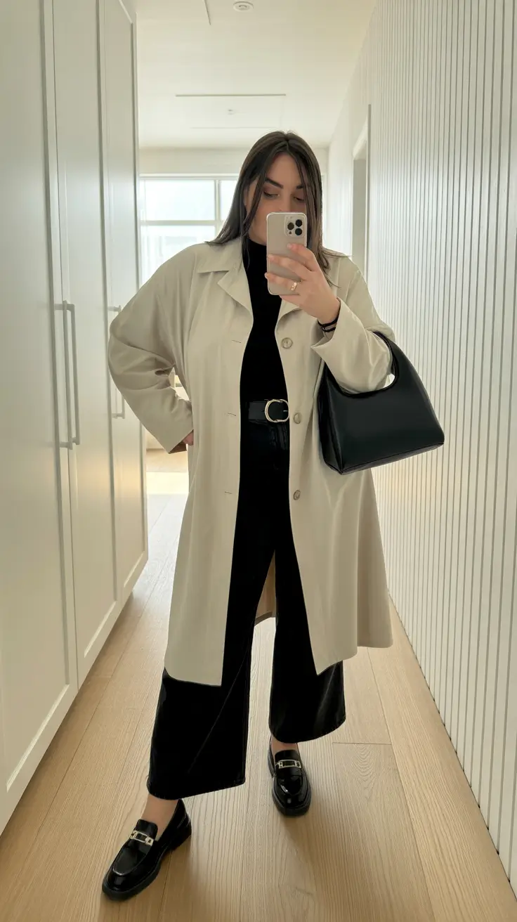 plus size outfits 2026 Effortless Layers in Monochrome Neutrals