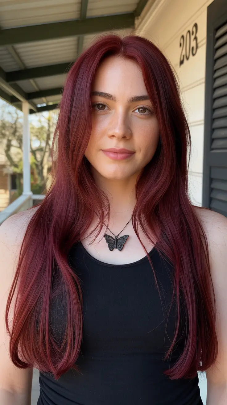 Bold Red Hair Colors 2026 Dark Raspberry Lengths