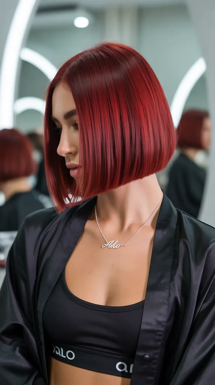 Bold Red Hair Colors 2026 Ruby Polished Bob