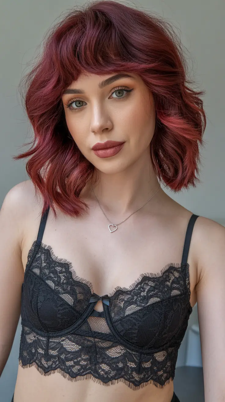 Bold Red Hair Colors 2026 Berry Short Glam