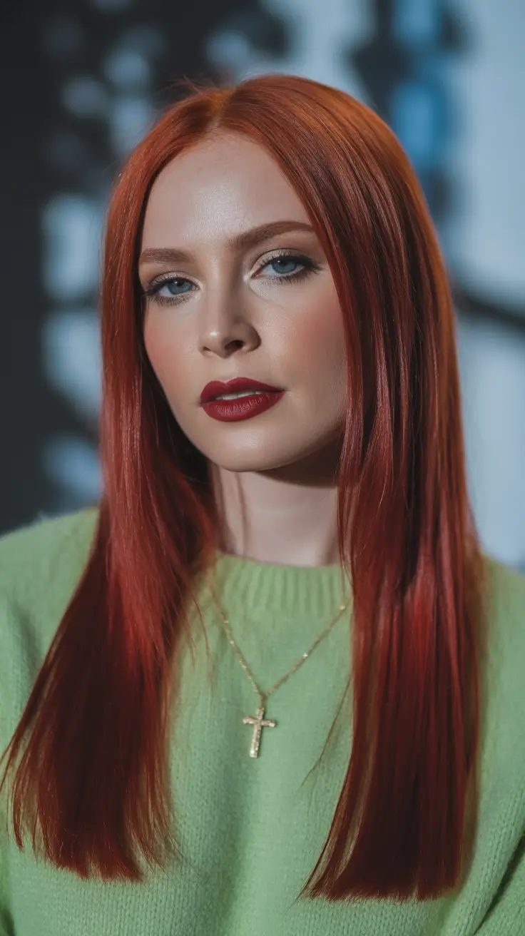 Bold Red Hair Colors 2026 Light Flame Sleek