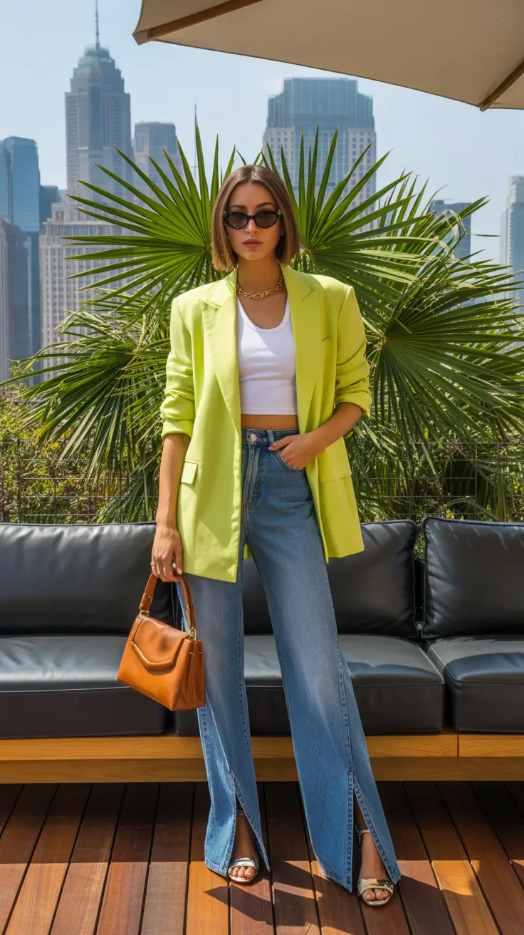 brunch outfits 2026 City Citrus Denim Cool