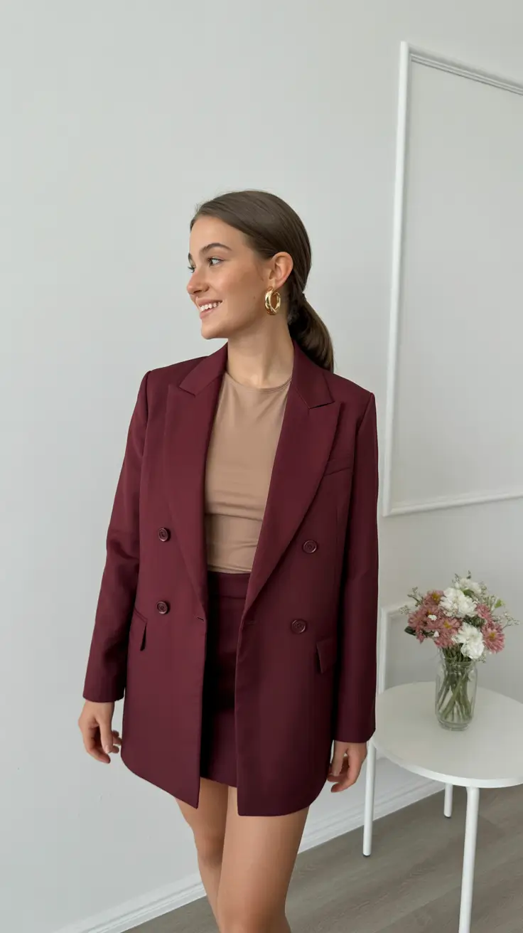 Casual office outfits for work 2026 Wine Elegance