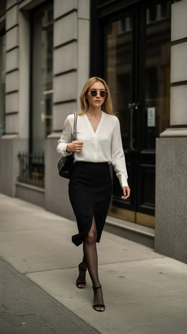 Casual office outfits for work 2026 Timeless Monochrome