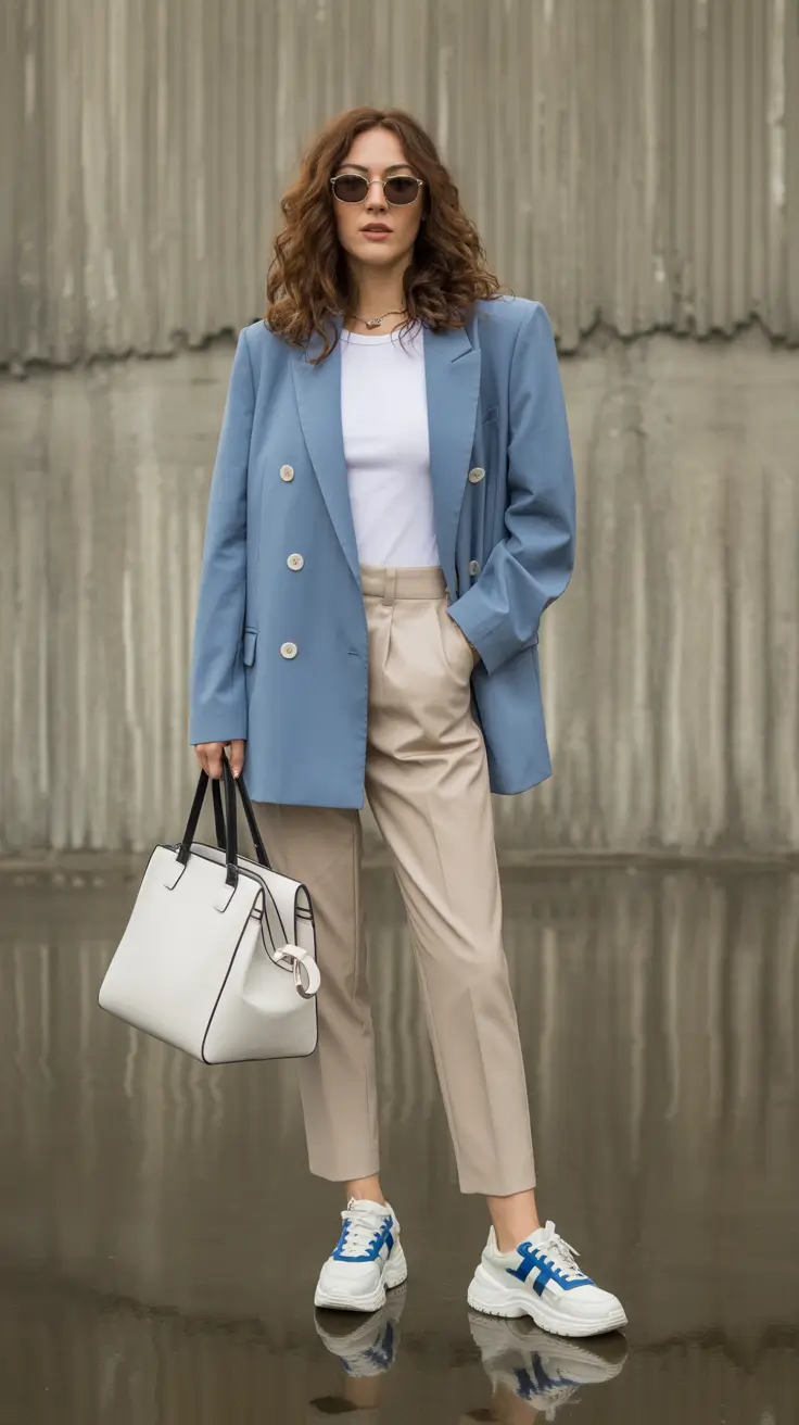 Casual office outfits for work 2026 Blue Confidence