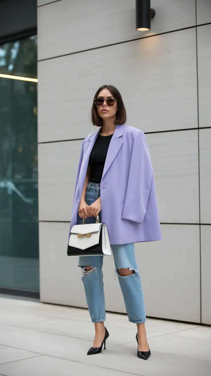 Casual office outfits for work 2026 Lavender Mood