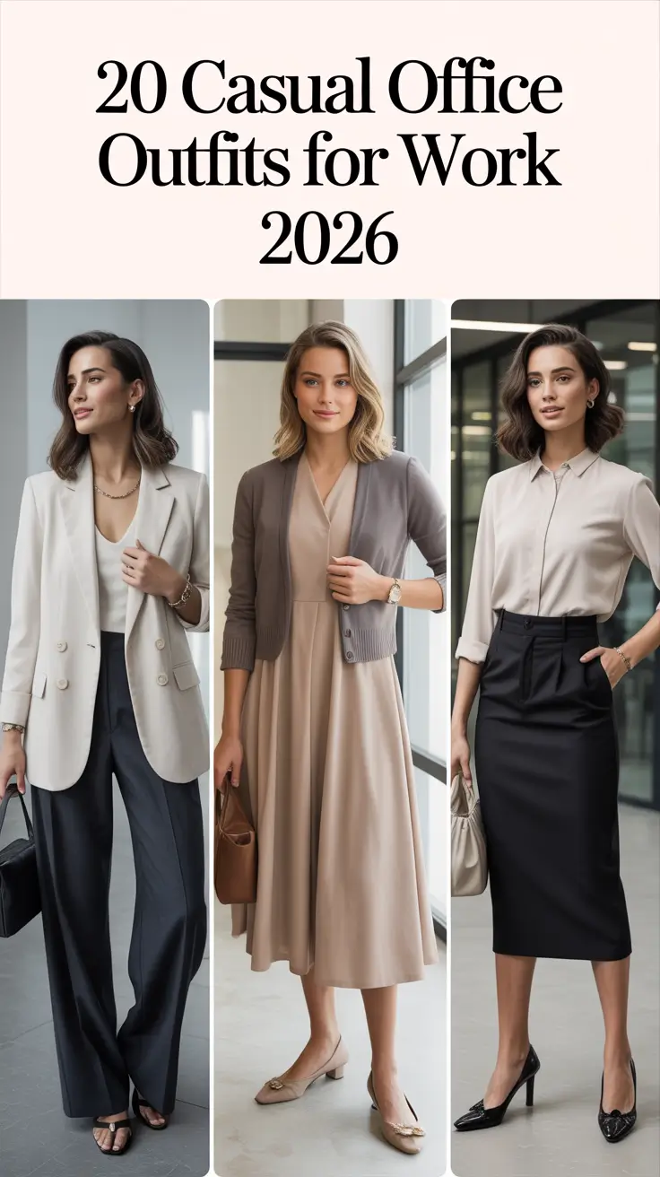 Casual Office Outfits for Work 2026: Chic, Comfy & Elegant Style Ideas for Modern Women